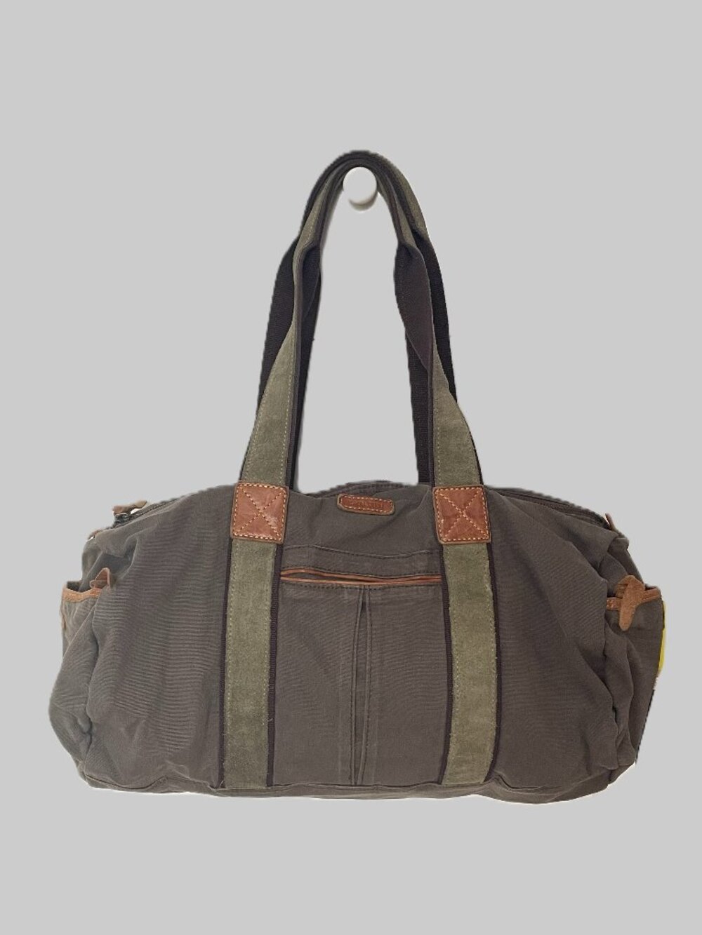 Vintage Salad Canvas Leather Duffle Weekender Bag